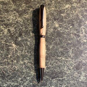 Sophisticated Black and Tan Ballpoint Pen in spalted wood